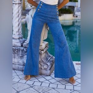 Chasing Unicorns Red Hot Denim Flares size Small